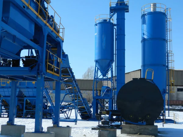 Industrieel Complex Winter Tegen Blauwe Hemel — Stockfoto