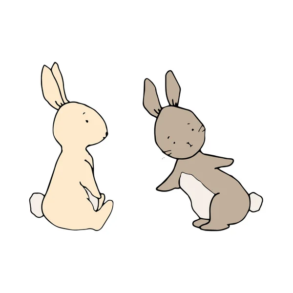 Roztomilé kreslené králíky — Stockový vektor