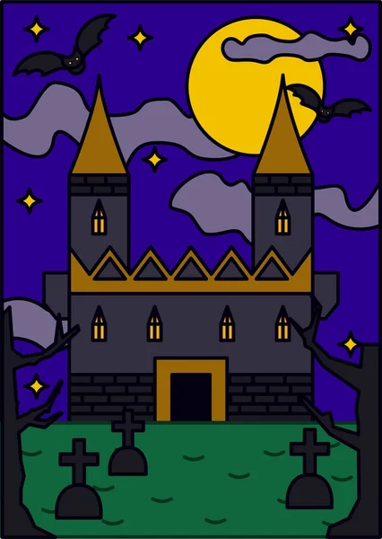 Achtergrond Illustratie Gotisch Kasteel — Stockvector