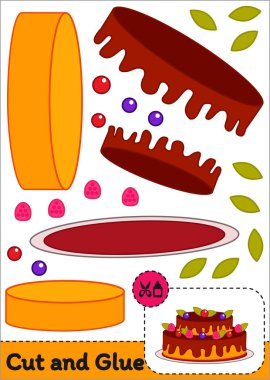 Kes ve Yapıştır Çalışma Kağıdı - Kek