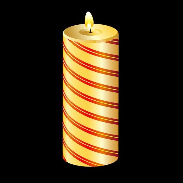 Christmas yellow candle — Stock Vector
