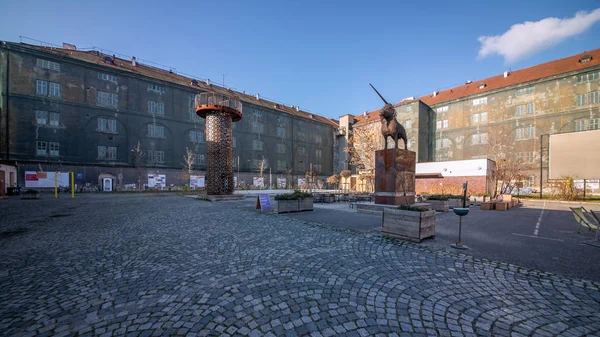 Quartel Karlin Gigantesco Complexo Dois Edifícios Históricos Centro Praga Onde — Fotografia de Stock