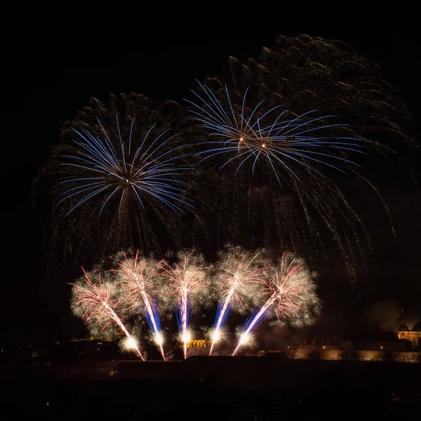 About 1,500 shots and colorful sky above Prague! The light show called Prague Divine Organizers consumed half a ton of pyrotechnic material. Fireworks were fired at 18:00 from the bastion at Folimanka Park. The music of the late Karel Gott this year