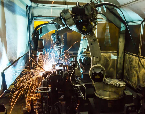 Autóipar Ipari Hegesztő robot — Stock Fotó