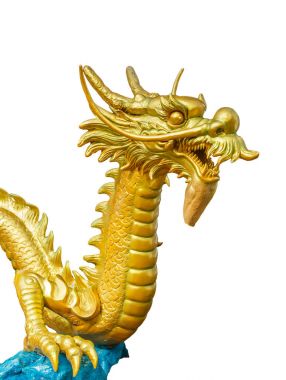 Altın ejderha heykeli