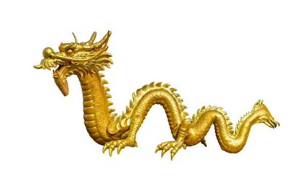 Золотий дракон статуя — стокове фото