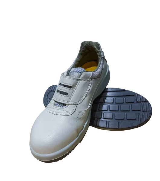 Bílá ochranná obuv — Stock fotografie