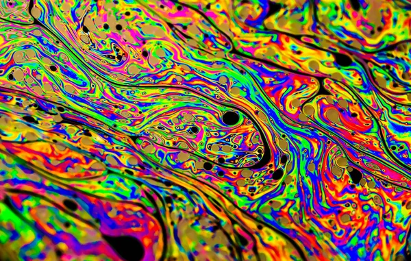 Χρώματα Rainbow που δημιουργούνται από σαπούνι, φούσκα ή λάδι — Φωτογραφία Αρχείου