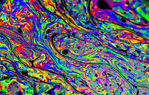 Rainbow colors created by soap, bubble,or oil — Stock Photo, Image