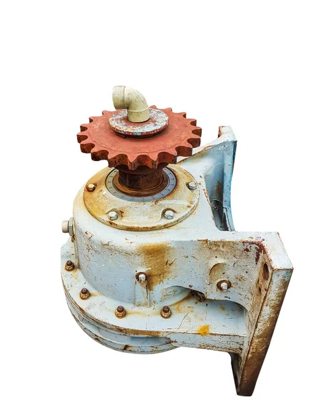 Gear Backlash Old Motor Isolate White Background — Stock Photo, Image