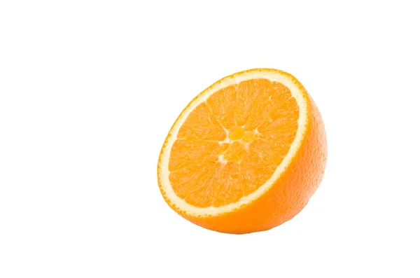 Μισό Κομμένο Πορτοκάλι Λευκό Φόντο — Φωτογραφία Αρχείου