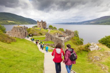 urquhart castle lockness scotland england in summer clipart