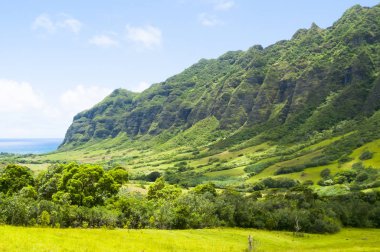  kaawa valley with sun oahu island hawaii united states clipart