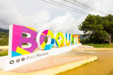 Panoramik noktası Boquete s işareti gösterir