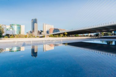 Valencia'da Calatrava köprüsüyle manzarası