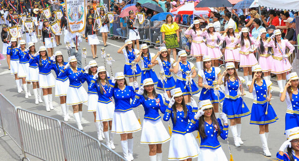 parade of the majorettes indipendence day Panama
