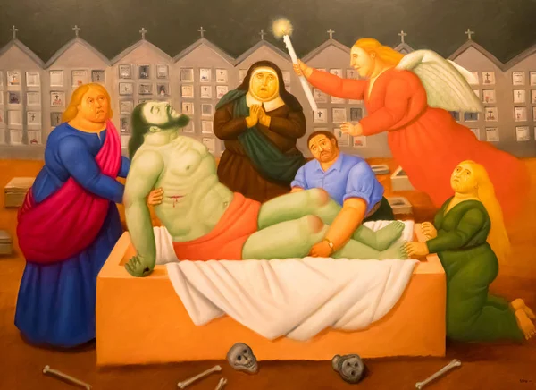 Gemälde Bestattung des Christus von Fernando Botero — Stockfoto