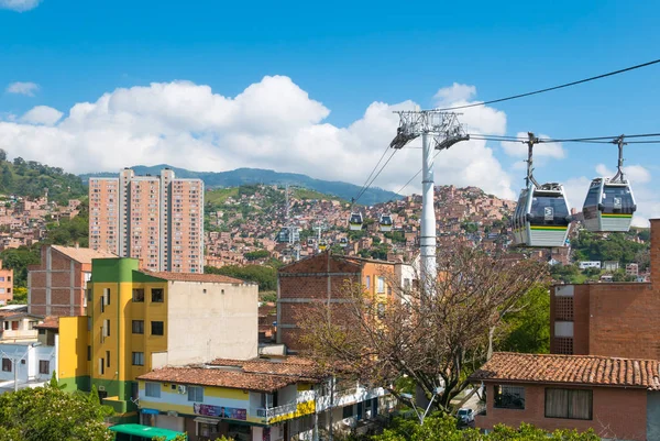 Metro Cable en Medellín — Foto de Stock