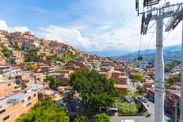 Punto panorámico en la parada de Juan XXIII Metro Cable en los distri — Foto de Stock