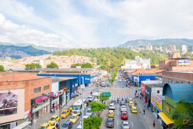 Industriales disctric Medellin Kolombiya havadan görünümü