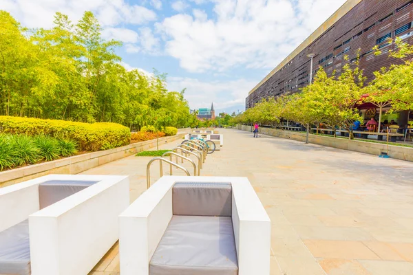 Büyük kare Kongre Merkezi Medellin Kolombiya