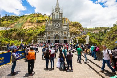 Las Lajas Önden Görünüm Ipiales Kolombiya kutsal