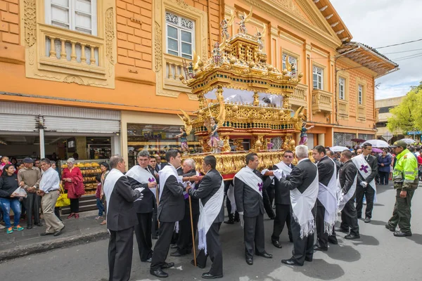 Pasto Kolumbie průvod s baldachýnem dopravy v svatý týden — Stock fotografie