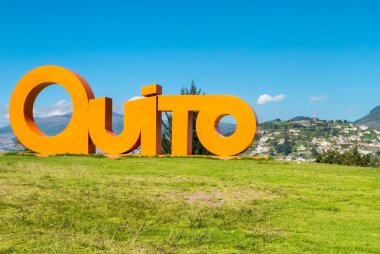 Quito tabela ile Panecillo tepe panorama