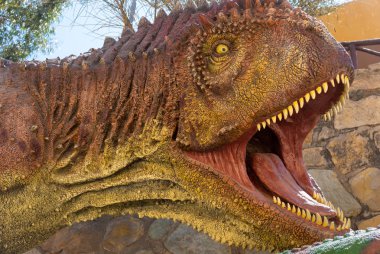 Sucre Bolivya Cretaceous Park dinozorlarının Tyrannosauru portresi