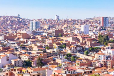 Sucre Bolivya şehir merkezi hava görüntüsü