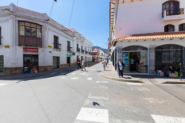 Sucre Bolivia Vista de la calle Arenales — Foto de Stock