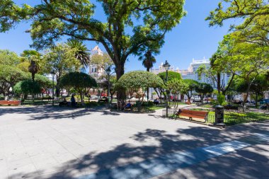 Sucre Bolivya Bolivar bahçeleri sabah