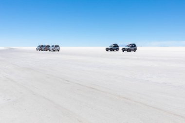 Bolivya Colchani, Salar of Uyuni 'de 4x4
