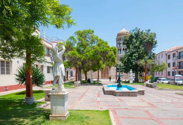 Chile La Serena Santo Domingo trädgårdar med fontän — Stockfoto