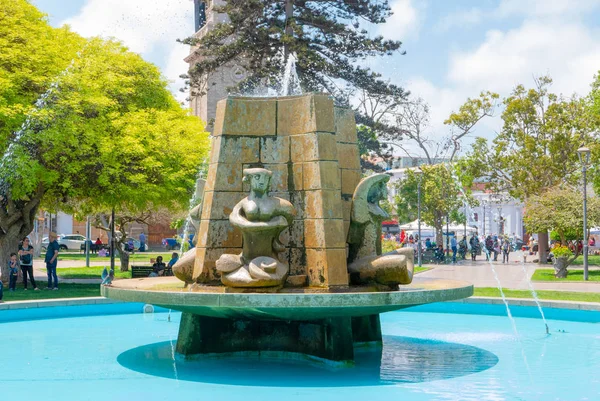 Chile La Serena nära fontänen i de offentliga trädgårdarna — Stockfoto