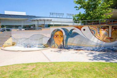 Argentina Villa Carlos waterfall at the central bus station