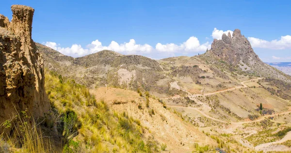 Bolivia Paz Vista Panorámica Montaña Llamada Diente Del Diablo Con — Foto de Stock