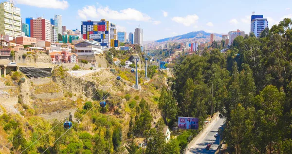 Paz Bolivia Septiembre Vista Panorámica Del Centro Ciudad Desde Puente — Foto de Stock