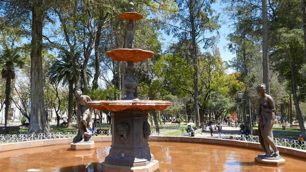 Sucre Bolivia Septiembre Fuente Monumental Los Jardines Plaza Liberty Centro — Foto de Stock