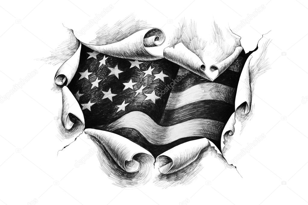  American flag background.
