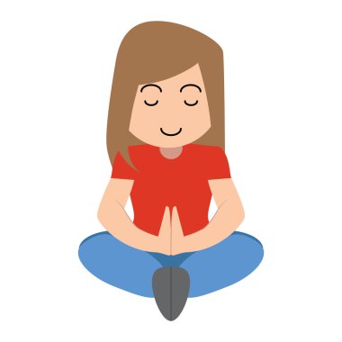 Küçük kız vektör lotus meditasyon poz