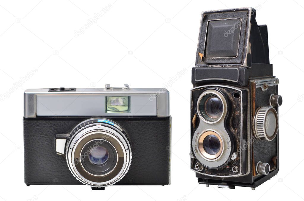 Antique and Old Cameras white background