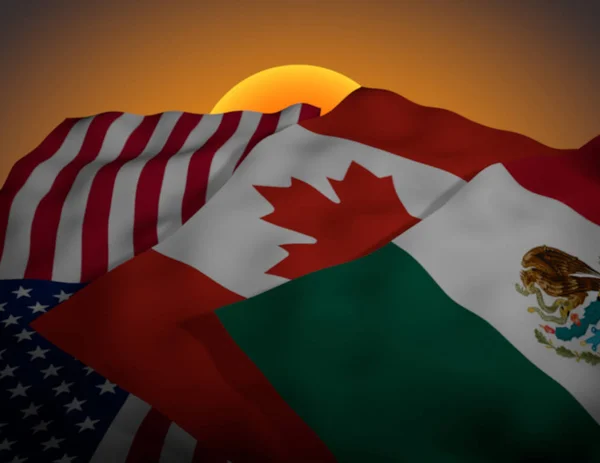 Mexico USA Canada NAFTA — Stock Photo, Image