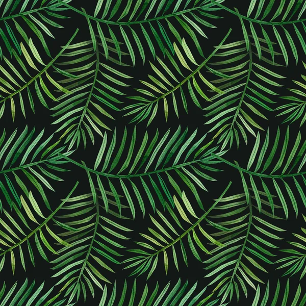 Model Fără Sudură Frunze Tropicale Fundal Întunecat Perfect Pentru Scrapbooking — Fotografie, imagine de stoc