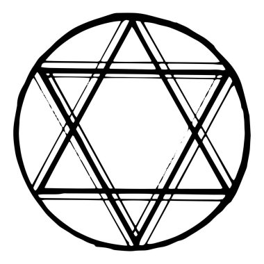 Siyah ve beyaz biçiminde pentagram