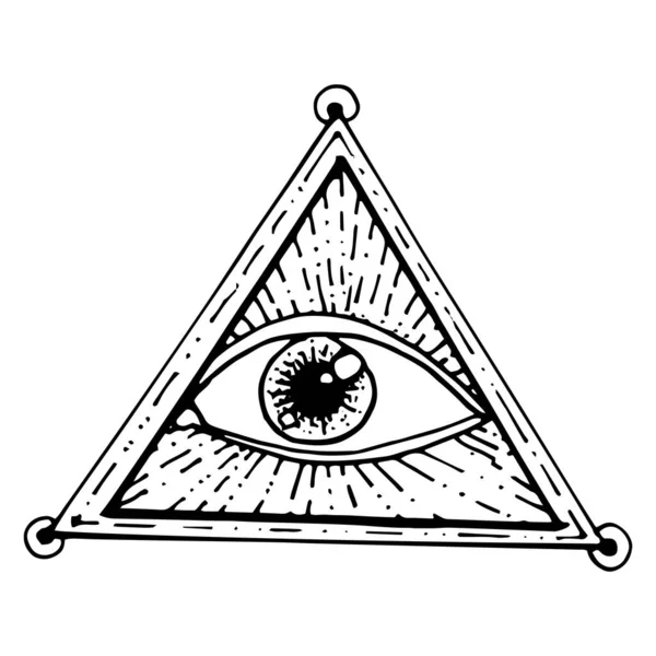 Tredje Ögat Mystisk Symbol Öga Magisk Symbol — Stock vektor