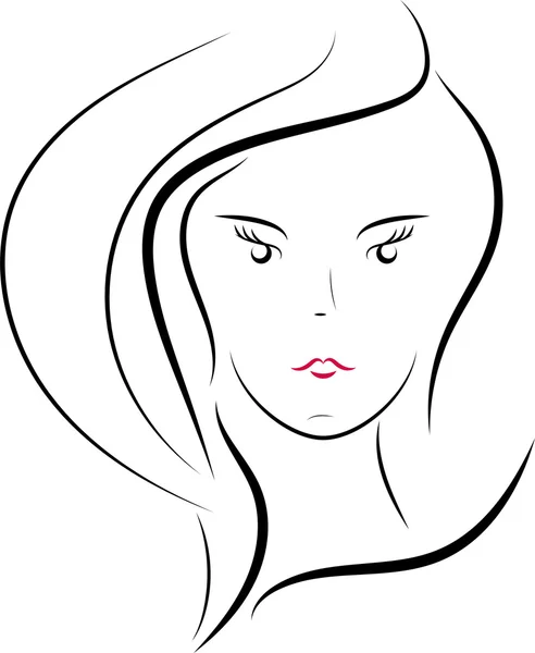 Vector girl face — Stock Vector