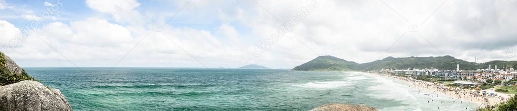 Panoramic view of Praia Brava beach in Florianopolis, Brazil