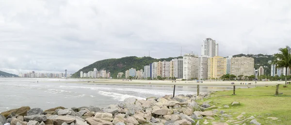 Santos Sp plajının panoramisi — Stok fotoğraf