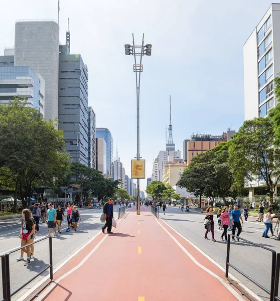 Sao Paulo Brazilië November 2019 Paulista Laan Zondag Open Voor — Stockfoto